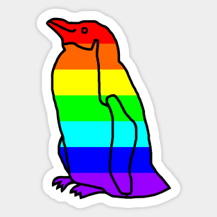 Penguin Rainbow Stripes Sticker